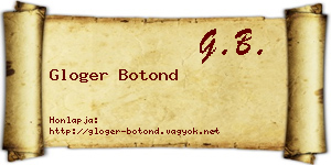 Gloger Botond névjegykártya